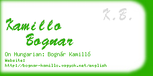 kamillo bognar business card